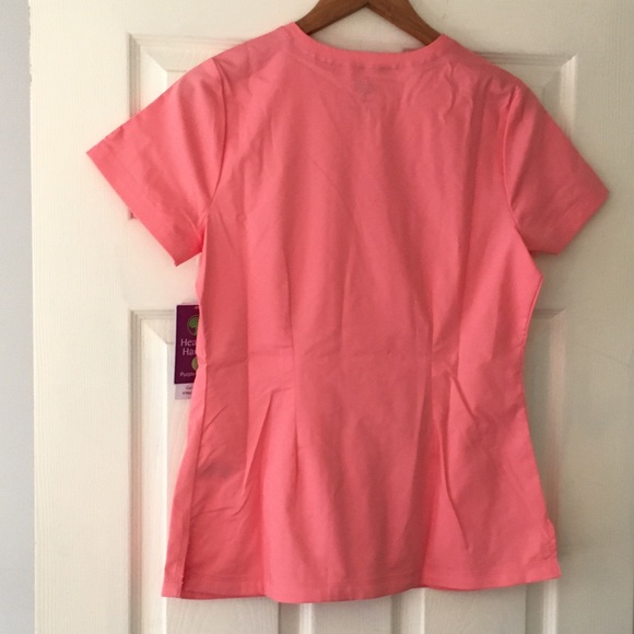 V-Neck Scrub Top, Healing Hands Purple Label, Jill Curved, Small in Melon, NWT - Picture 3 of 12